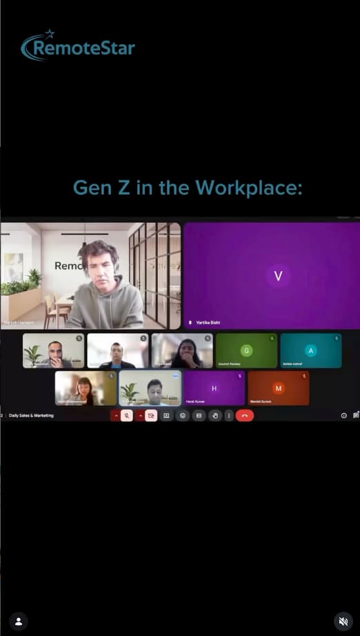 RemoteStar viral reel — Gen Z in the Workplace